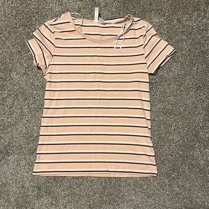 Salmon pink striped tee